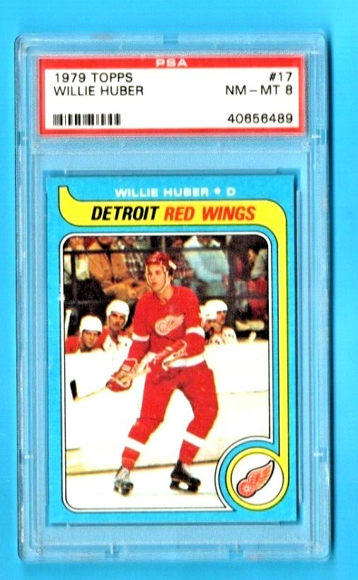 Willie Huber RC 1979-80 Topps Hockey #17 PSA NM-MT 8  -  Detroit Red Wings
