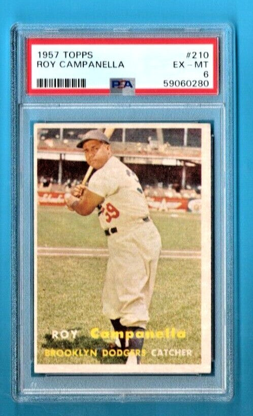 1957 Topps Baseball Roy Campanella #210 PSA EX-MT 6 Brooklyn Dodgers  - MLB HOF