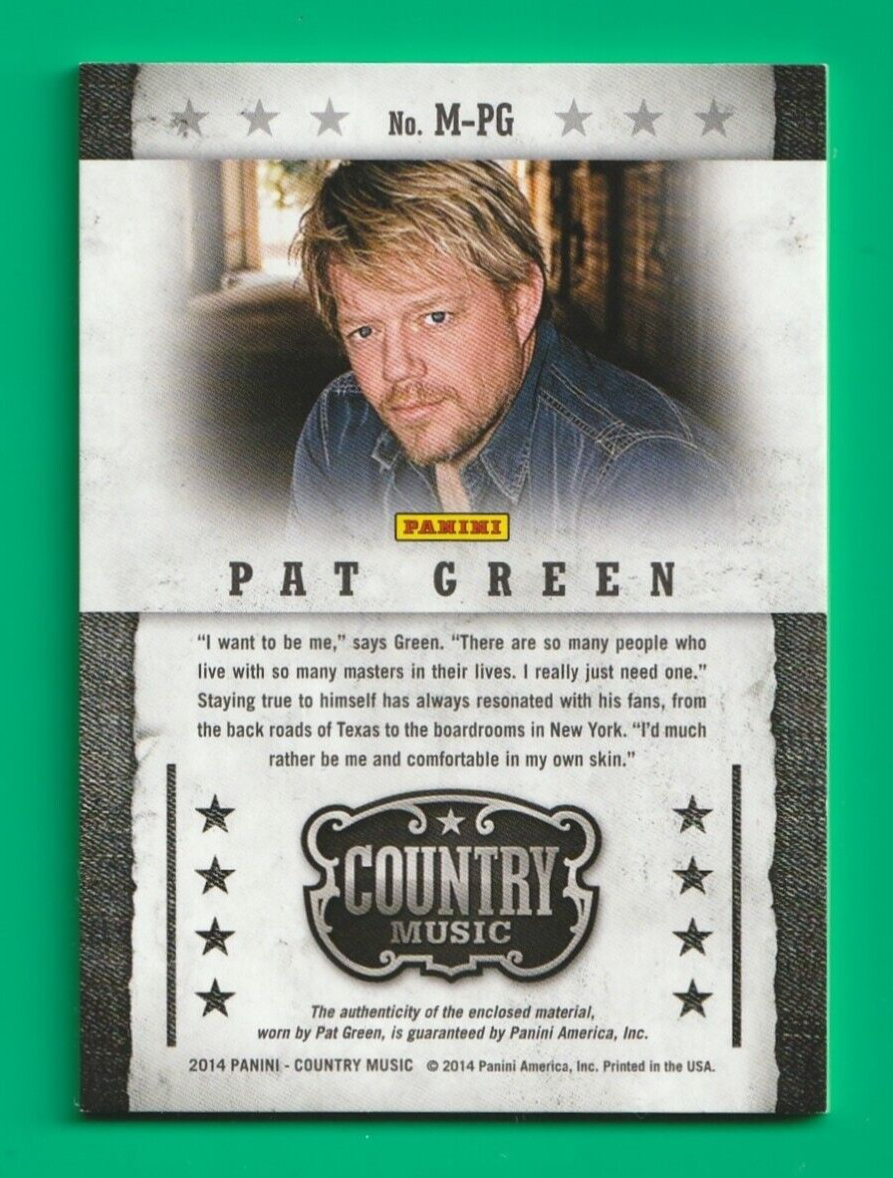 2014 Panini Country Music Musician Materials  #M-PG  -  Pat Green  091/399