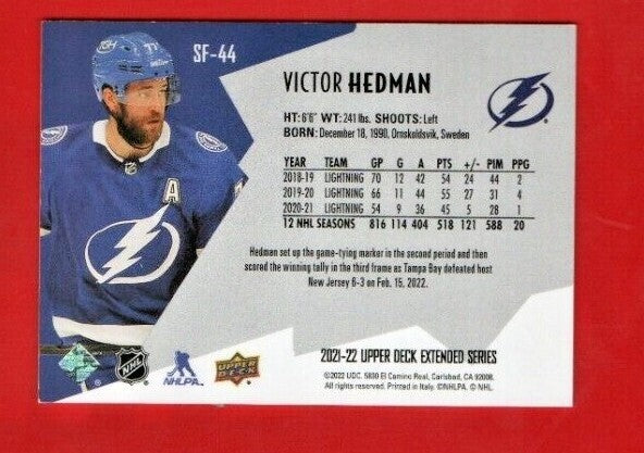 Victor Hedman  2021-22 UD Extended  SPxFinite Radiance (GOLD)  SF-44 --  348/799