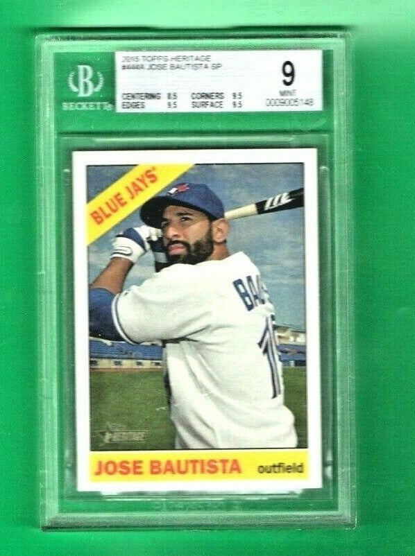 2015 Topps Heritage #444A Jose Bautista  Blue Jays BGS 9 MINT