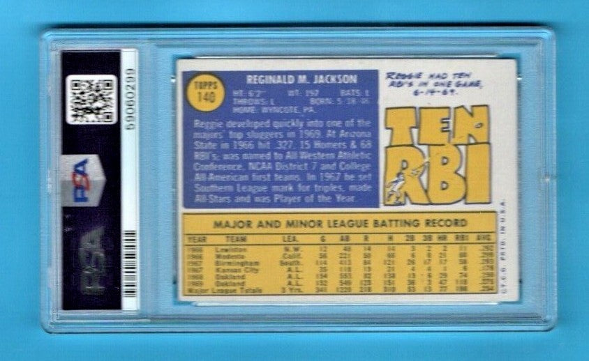 1970 Topps #140 Reggie Jackson PSA Good 2 -  Second Year Oakland A's - HOF