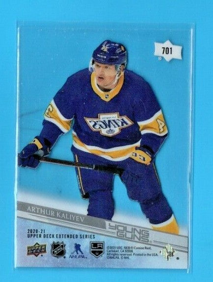 20-21 Upper Deck Extended Arthur Kaliyev Clear Cut Young Guns Los Angeles Kings