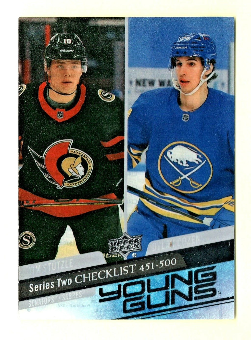  2020-21 Upper Deck Series 2 Young Guns -- CLEAR CUT -Checklist - Cozens/Stutzle