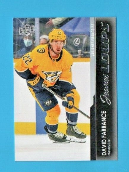  DAVID FARRANCE 2021-22 Upper Deck Series 2  French Young Guns JEUNES LOUPS #468