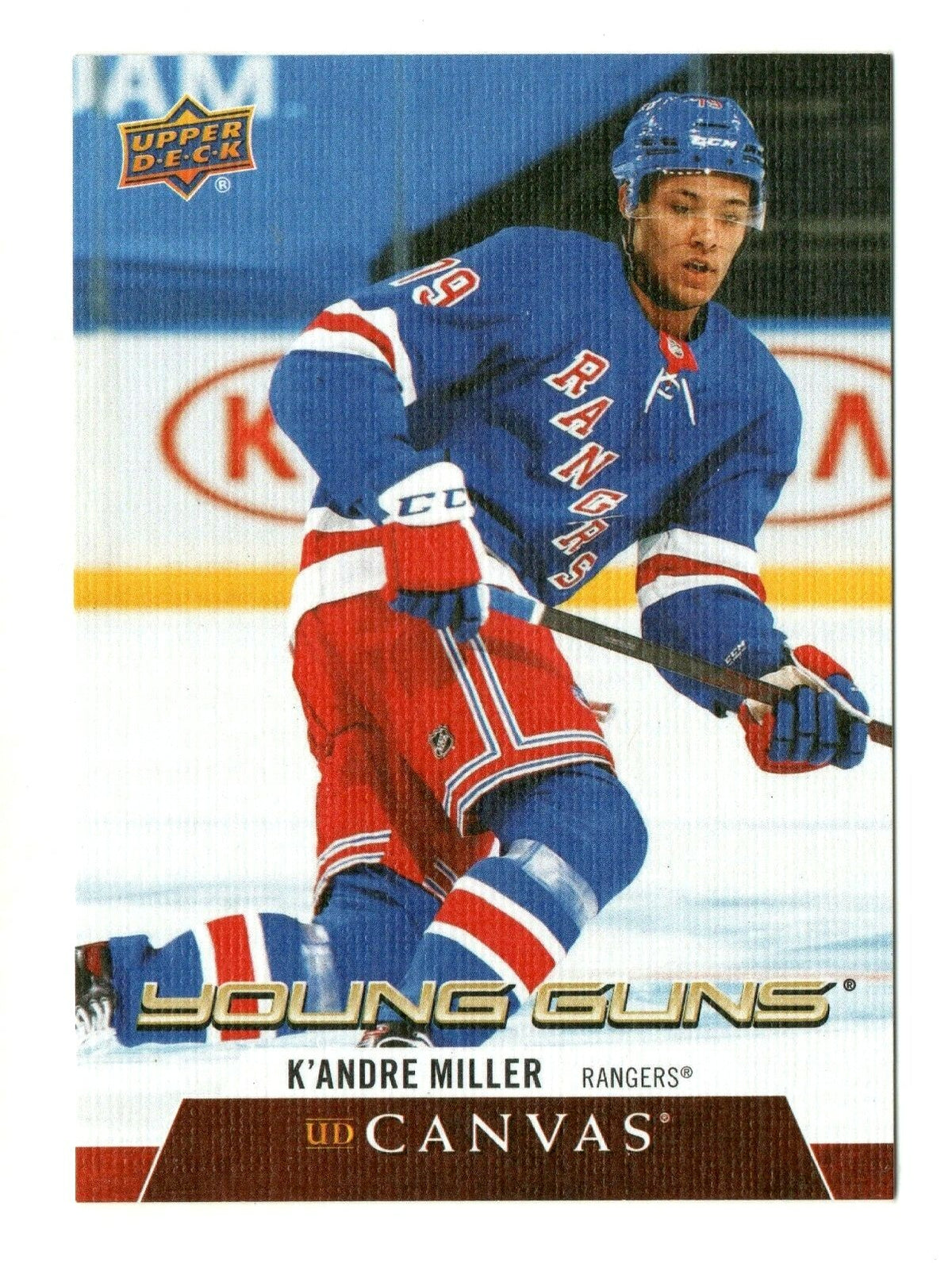 2020-21 Upper Deck Series 2 #C235 K’Andre Miller Canvas Young Guns RC YG Rangers