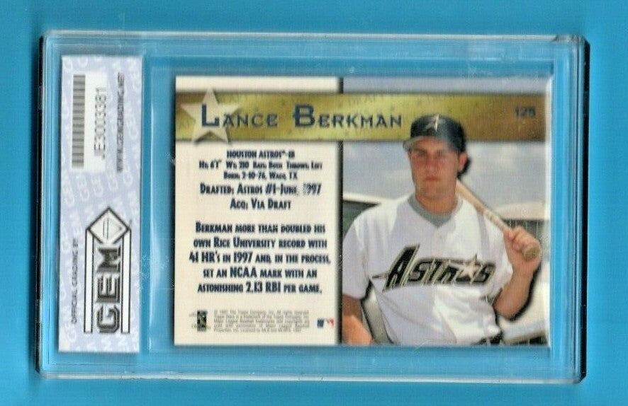 1997 Topps Stars Lance Berkman 125 1997 Draft Pick Houston Astros GEM 10  GEM MT