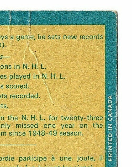1969-70 O-PEE-CHEE  GORDIE HOWE - MR. HOCKEY DETROIT RED WINGS #193-A NNO ERROR