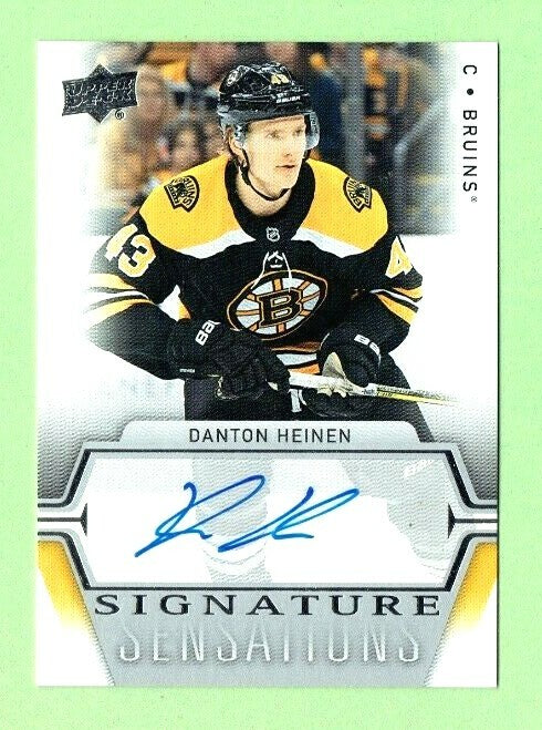  2019-20 UPPER DECK DANTON HEINEN SIGNATURE SENSATIONS AUTOGRAPH BOSTON  BRUINS