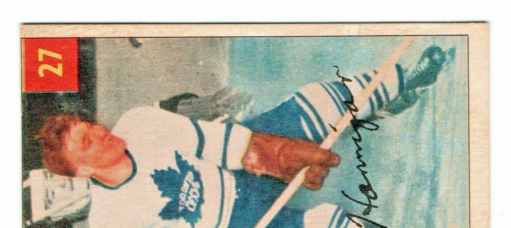 1954-55 PARKHURST #27 GORDIE HANNIGAN - Toronto Maple Leafs --  EX-EX+