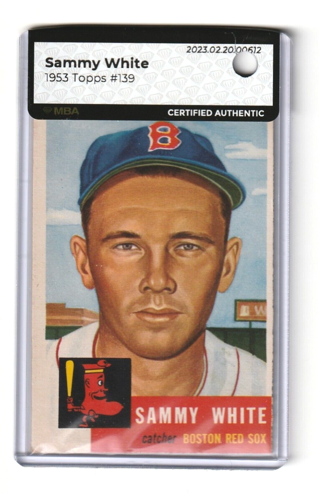 1953 Topps  -  Sammy White  -  SHORT PRINT #139 MBA AUTHENTIC  -  Boston Red Sox