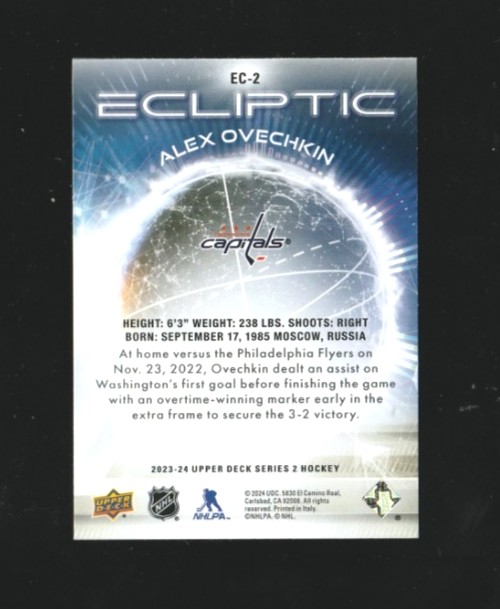 2023-24 Upper Deck Series 2 - Ecliptic Sparkle #EC-2 Alex Ovechkin - Wasahington