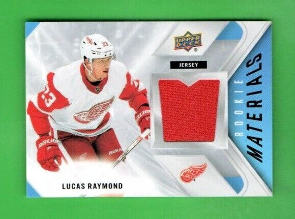 2021-22 Upper Deck Series 2 Lucas Raymond Rookie Materials RED #RM-LR Detroit