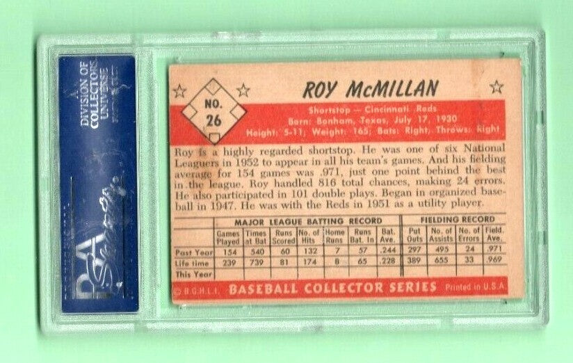 1953 BOWMAN COLOR --  ROY MCMILLAN  -- PSA VG-EX 4  -- CINCINNATI REDS #26
