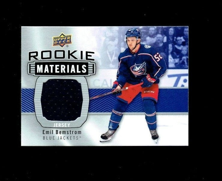 2019-20 UD Series 2 Rookie Materials #RM-BE Emil Bemstrom-Columbus Blue Jackets 