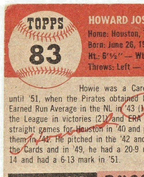 1953 Topps #83 Howie Pollet - Pittsburgh Pirates - pitcher -- GOOD