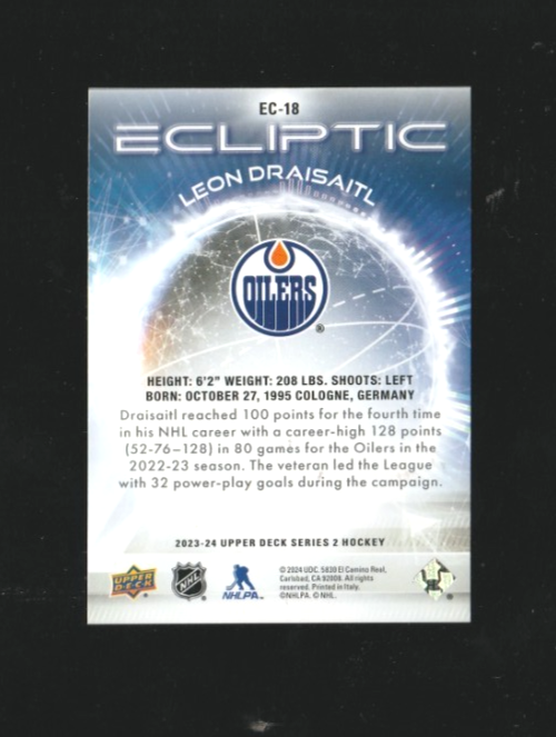 2023-24 UD Upper Deck Series 2  Ecliptic Ec-18  Leon Draisaitl - Edmonton Oilers
