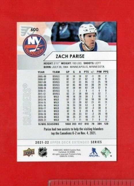 2021-22 Upper Deck Extended Series Suit Variation Zach Parise  Islanders DAMAGED