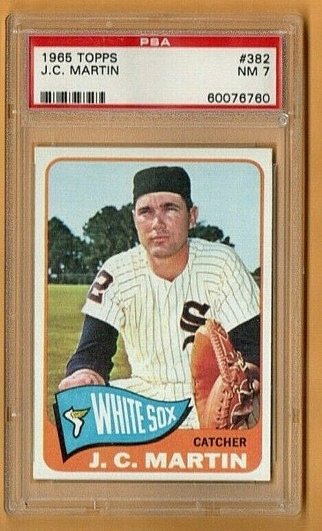 1965 Topps # 382 --   J.C. Martin   - Chicago White Sox  --  PSA NM 7