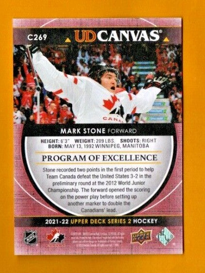 Mark Stone  2021-22 UD Series 2 Canvas Team Canada Program of Excellence  #C269