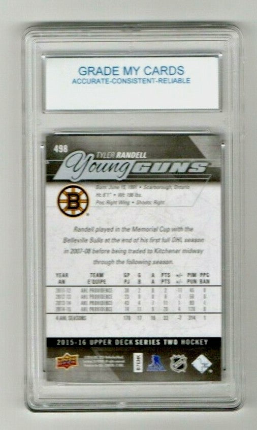 2015-16 Upper Deck Young Guns Tyler Randell YG RC #498 Boston Bruins Gem-Mint 10