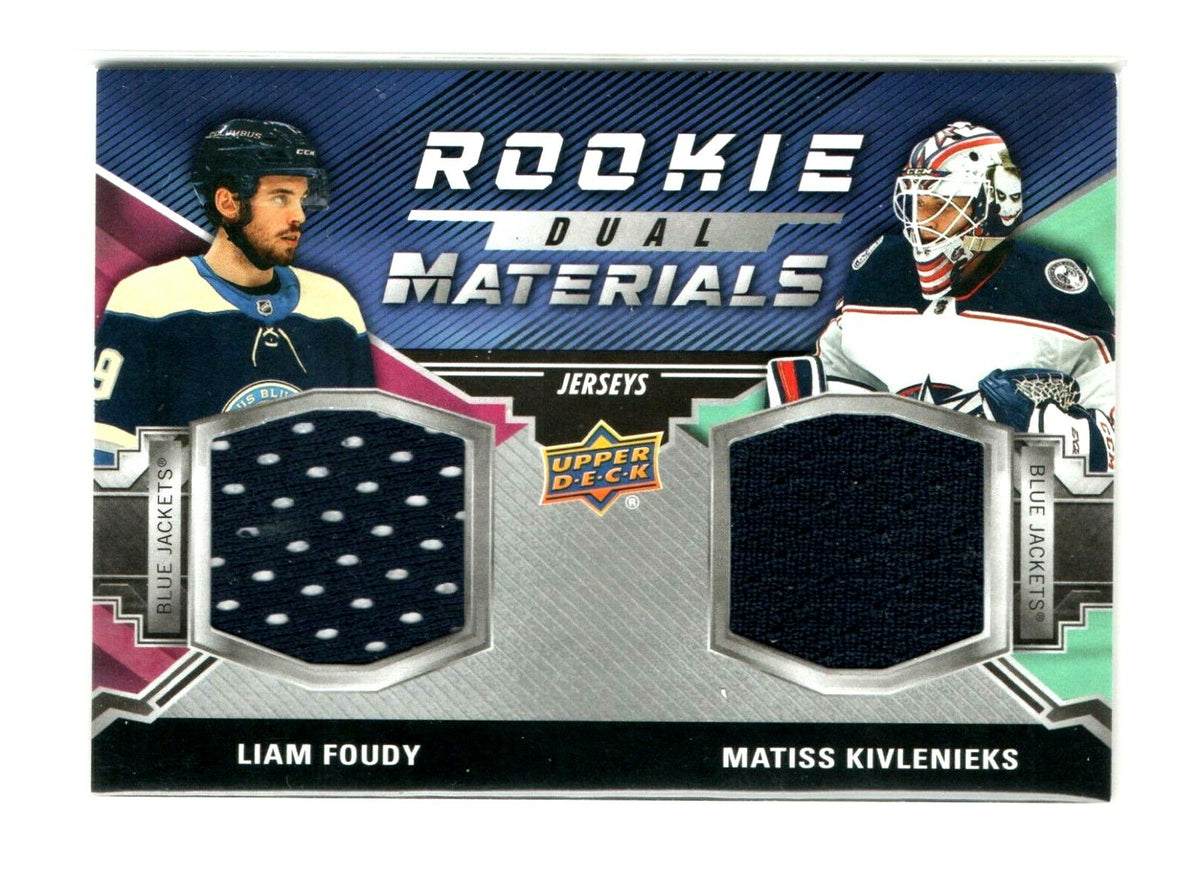 2020-21 Foudy/Kivlenieks Upper Deck Series 2 Rookie Dual Materials Card # RDM-FK