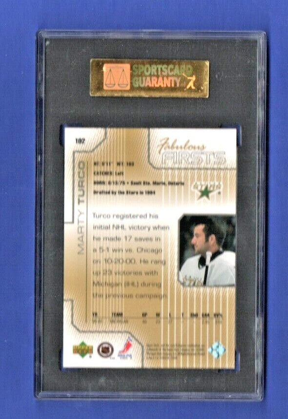 2000-01 UD Pros & Prospects #102 MARTY TURCO (rc) SGC 92  0077/1000 *STARS*