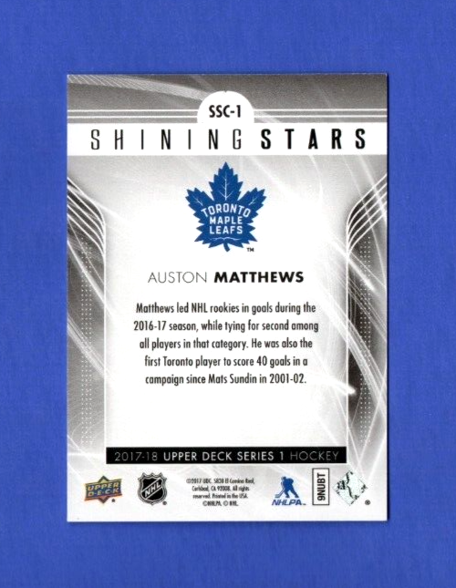 Auston Matthews  2017-18 Upper Deck Series 1  Shining Stars  - Maple Leafs SSC-1