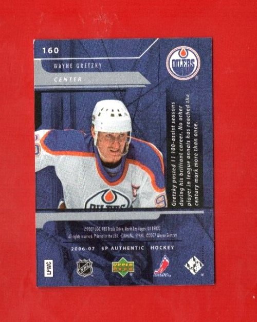 2006-07 Upper Deck SP Authentic SP Notables #160  - Wayne Gretzky 787/999 Oilers