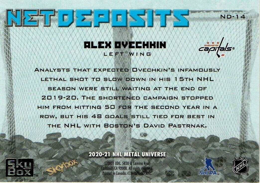 2020-21 UD NHL Metal  Universe NET DEPOSITS #ND-14   Alexander Ovechkin Capitals