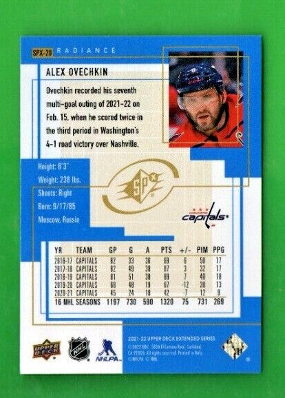 2021-22 Upper Deck EXTENDED Alex Ovechkin SPX RETRO RADIANCE 043/100 #SPX-20 