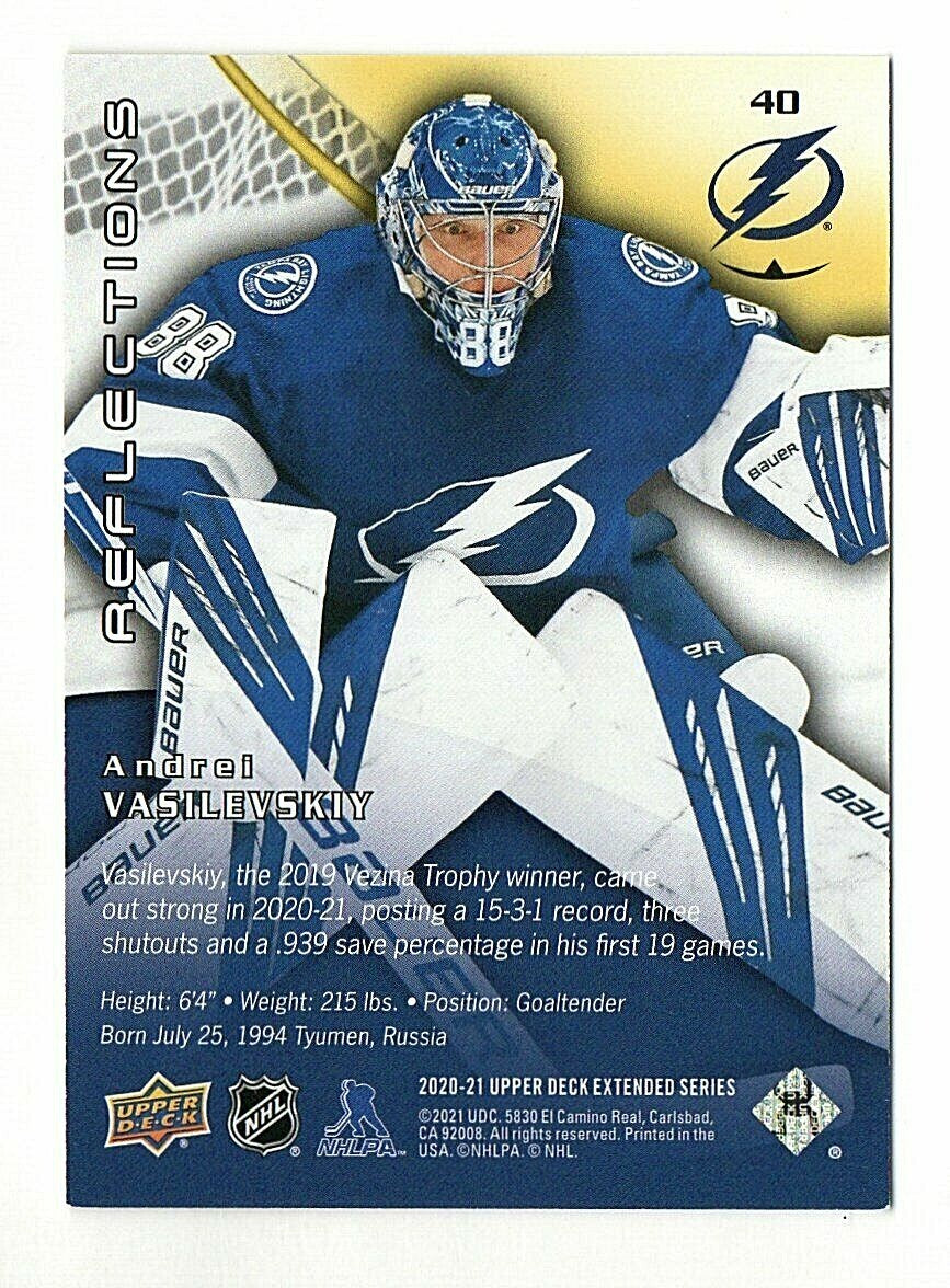 Andrei Vasilevskiy - Reflections - GOLD #'40 --  12/50 - Tampa Bay Lightning