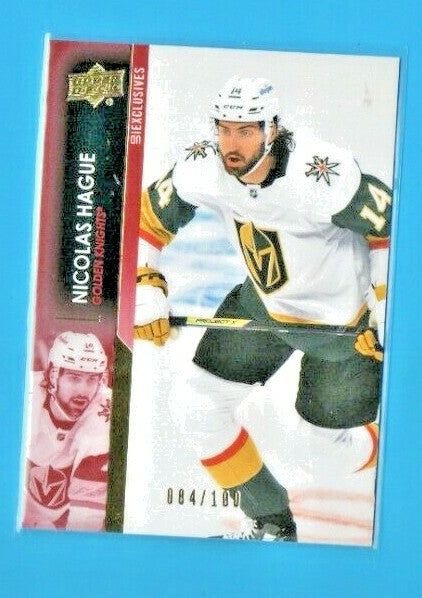 2021-22 Upper Deck Series 1 084/100 UD Exclusives  Nicolas Hague  - Vegas 