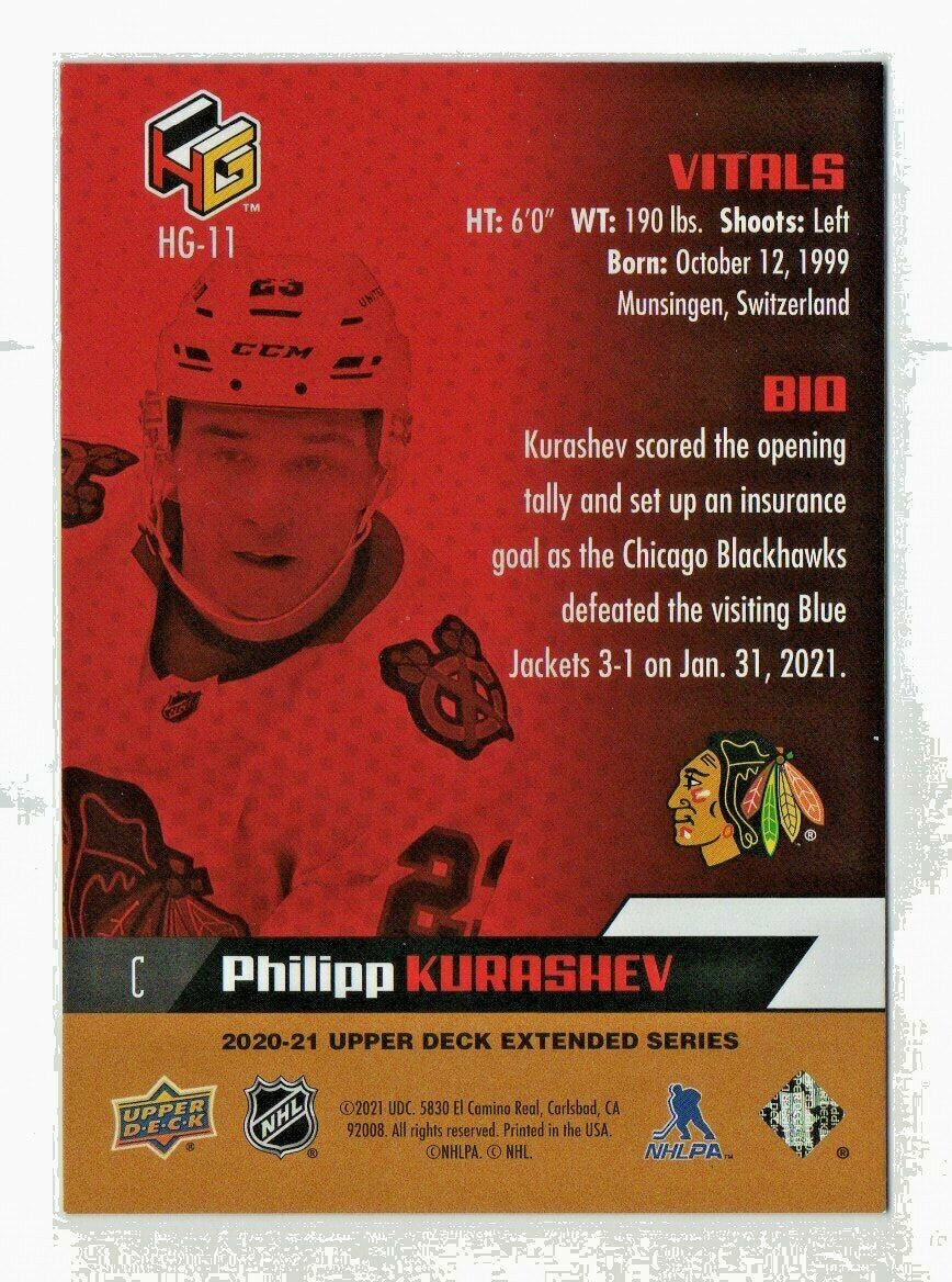 Upper Deck 2020-21 Extended Series #HG-11 HoloGrFX Philipp Kurashev GOLD Chicago