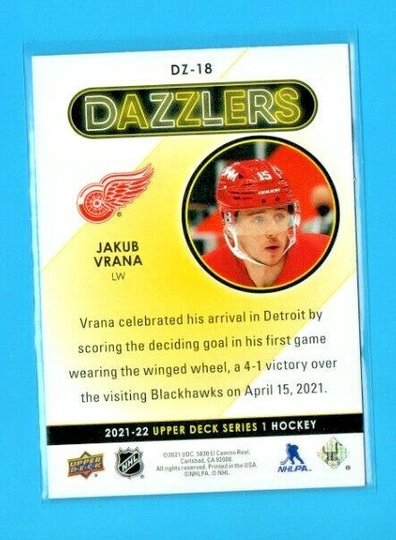 2021-22 Upper Deck Series 1 Red Dazzlers  #DZ-18  Jakub Vrana - Red Wings