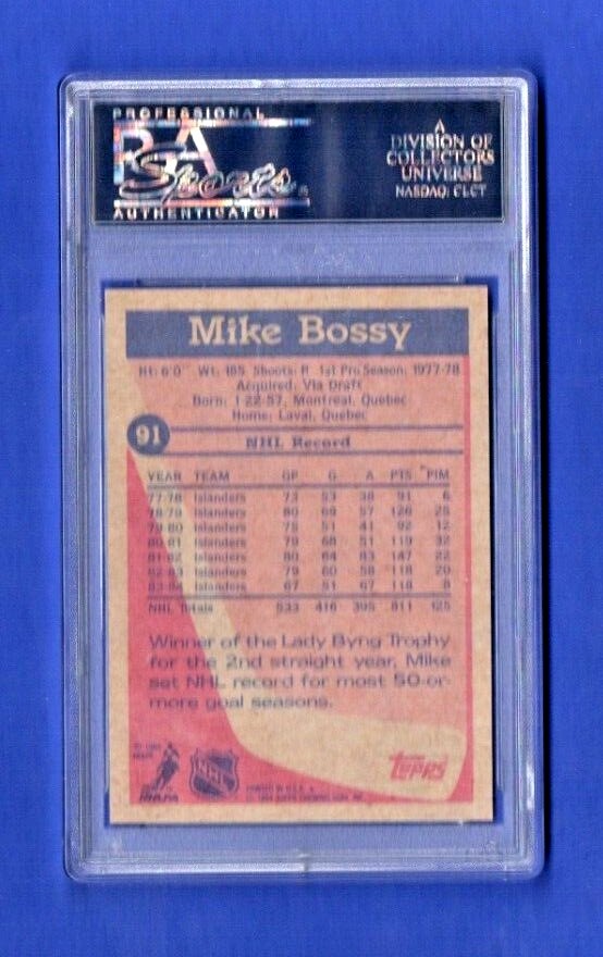 1984 Topps Mike Bossy New York  Islanders HOF #91  PSA EX-MT 6