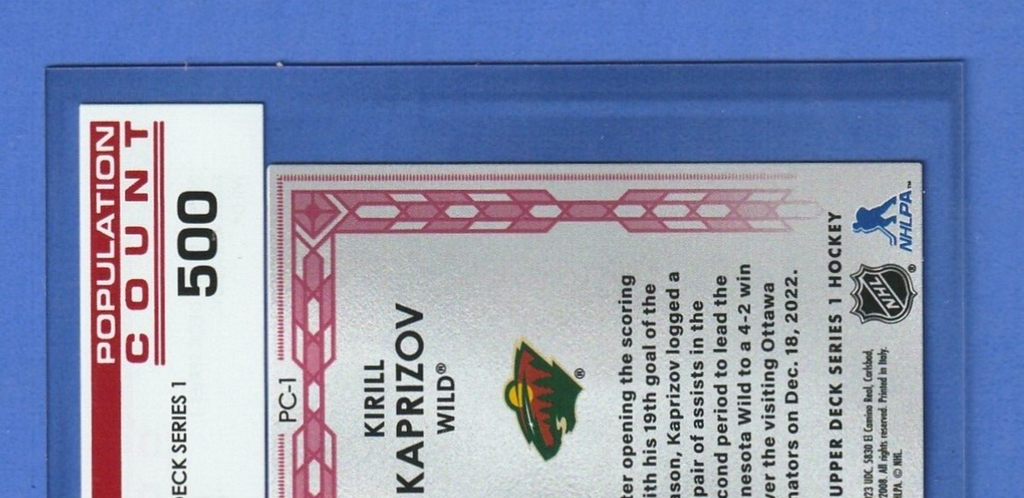2023-24 UD Population Count 500  -  Kirill Kaprizov  -  Minnesota Wild   #PC-1