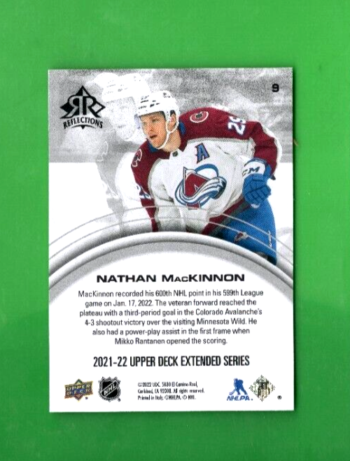 2021-22 Upper Deck Extended - Reflections #9 Nathan MacKinnon Colorado Avalanche