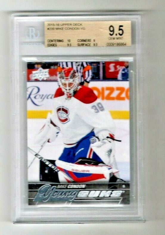 2015-16 Upper Deck #239 Mike Condon Young Guns Rookie BGS 9.5 GEM MINT #4