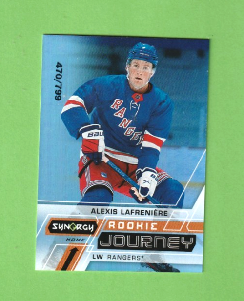 2020-21 Upper Deck Synergy Rookie Journey Home Alexis Lafreniere 470/799 Rangers