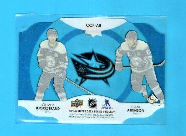 2021-22 Upper Deck Series 1 Clear Cut Foundations Atkinson/Bjorkstrand #CCF-AB 