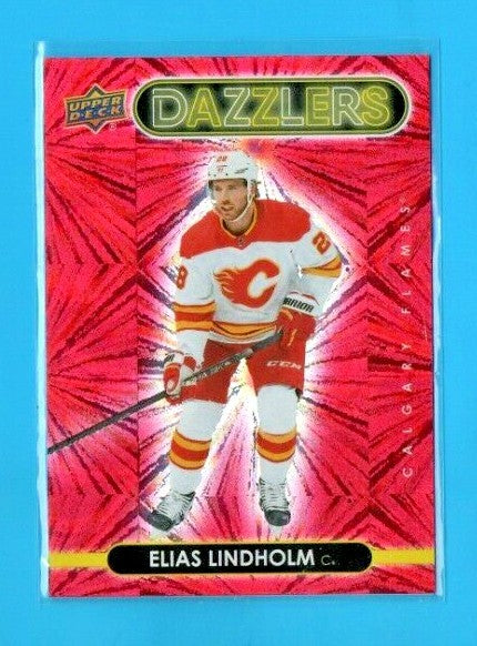 2021-22 Upper Deck Series 1 Red Dazzlers  #DZ-8 Elias Lindholm - Calgary Flames 