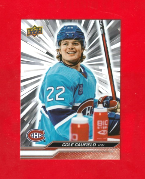 COLE CAUFIELD -  2023-24 UD Series 2 # 347  Silver Outburst - Montreal Canadiens
