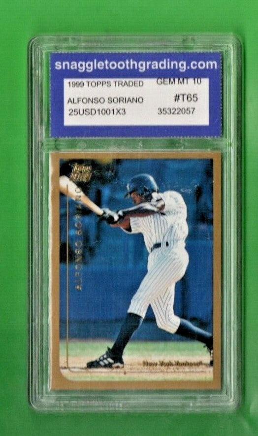 1999 Topps Traded Alfonso Soriano Rookie RC #T65 PSA 10 Yankees Graded GEM MT 10