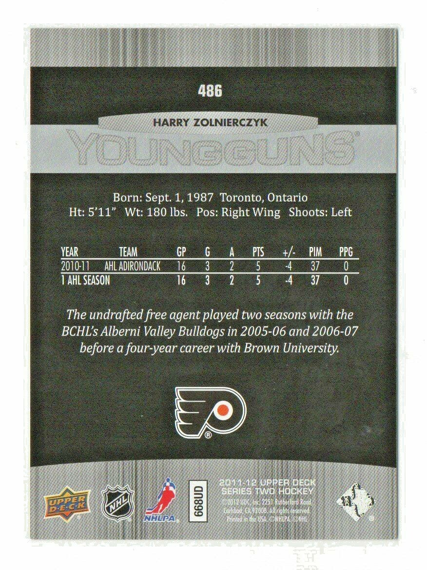 2011-12 Upper Deck #486  Harry Zolnierczyk - Young Guns RC - Philadelphia Flyers