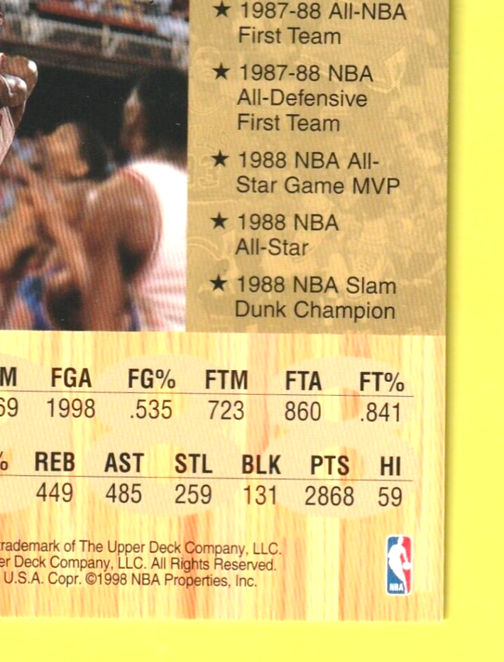 1998 Upper  Deck -  MICHAEL JORDAN  - Gatorade Postcard NBA  #4 of 12   -  3.5/5