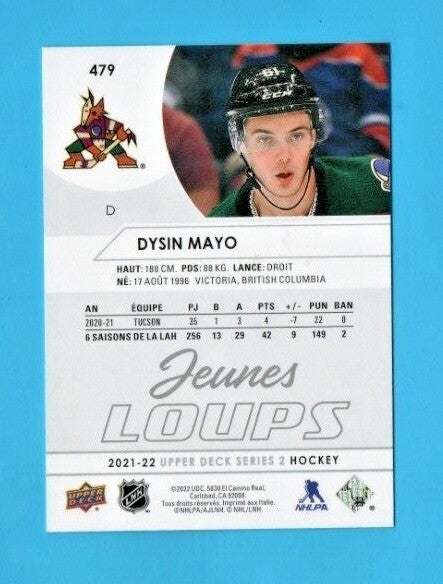Dysin Mayo 2021-22 Upper Deck Series 2  French Young Guns JEUNES LOUPS #479