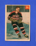 1954-55 Parkhurst  -  Pete Conacher -  #86  -  Chicago Black Hawks  - Stats Back