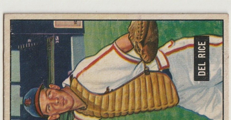 1951 Bowman  -  Del Rice   -  St. Louis Cardinals  #156   VG-EX.