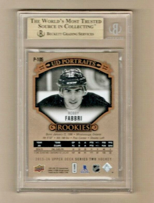 2015-16 Upper Deck UD Portraits Gold ROBBY FABBRI 37/99 ROOKIES B - 9.5 Gem Mint